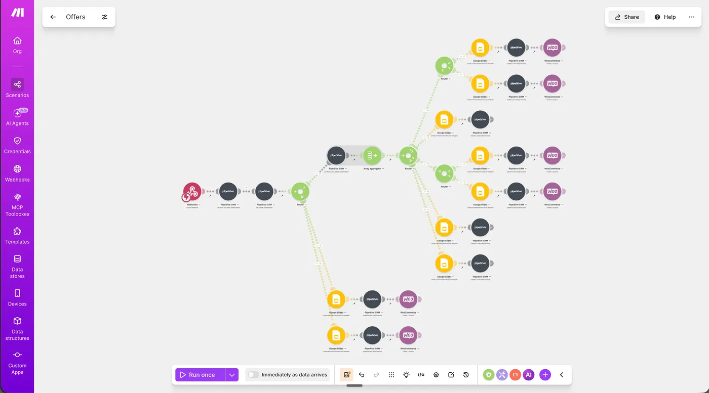 Automated Offer Generation — Pipedrive → Google Slides